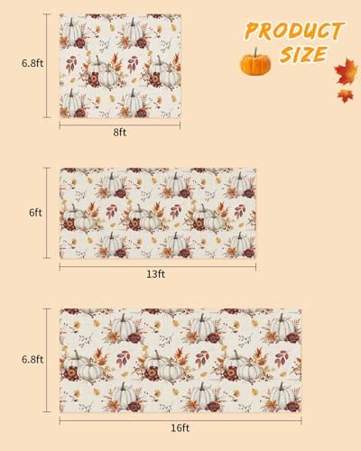 Thanksgiving Pumpkins Maple Leaf Garage Door Cover 7x8ft