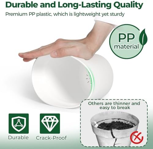 T4U 4 Inch Plant Pots 18 Pack with Saucer and Drainage Hole