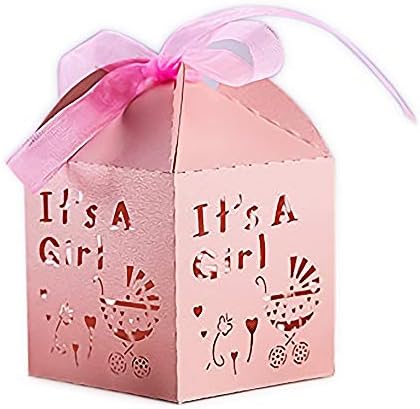 YOZATIA 50pcs Laser Cut Baby Carriage Candy Boxes