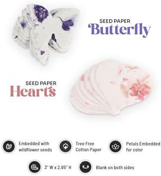 48 Pcs Plantable Seed Paper Set with Wildflower Seeds