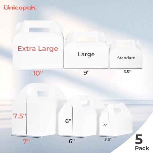 UnicoPak 5 Pack Extra Large Gable Boxes With Handles