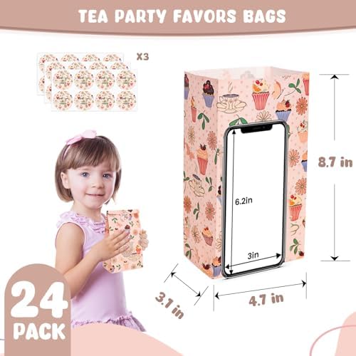 VGOODALL 24PCS Tea Party Favor Bags