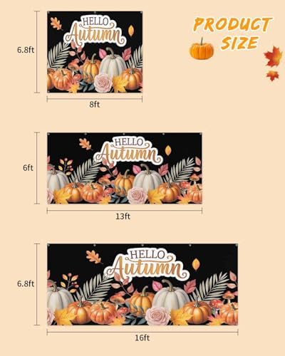 Hello Autumn Garage Door Cover 7x8ft with Grommets