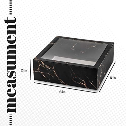 Hammont Clear Window Gift Boxes 6 Pack Square 6x6x2 Inch