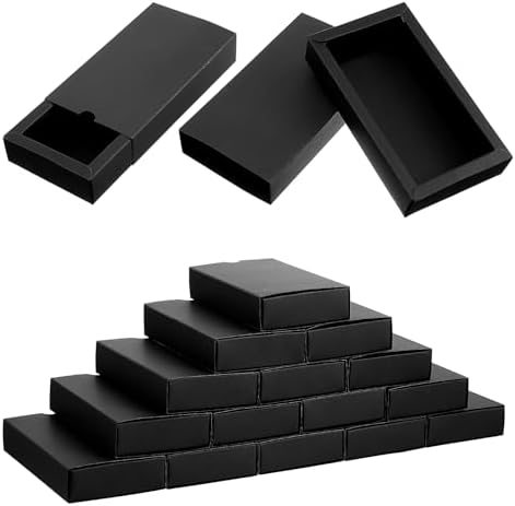 Telooco 30 Pack Black Kraft Gift Boxes
