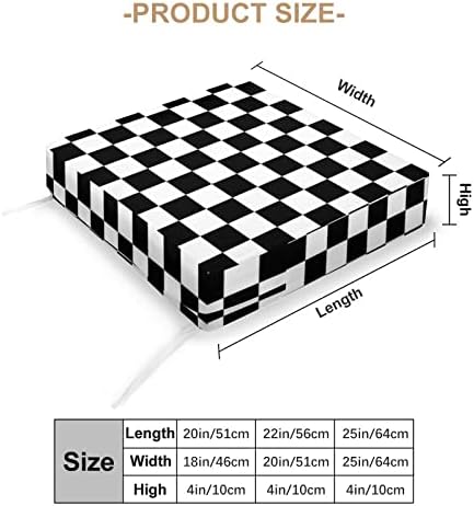 Black White Race Checkered Flag Pattern Seat Cushion Cover Replacement