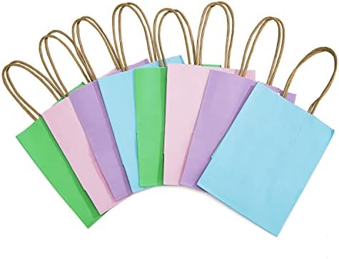 60 Pack Mini Rainbow Gift Bags with Handles
