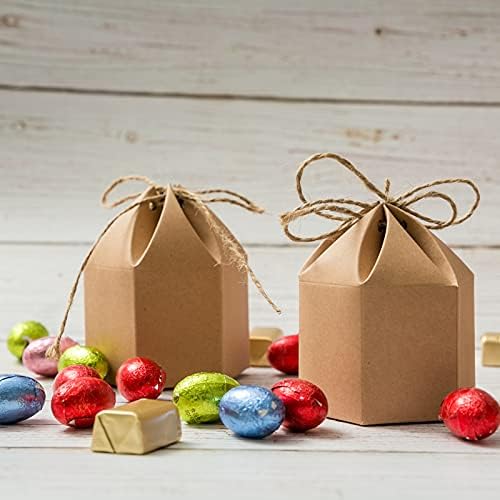 50 Pack Mini Paper Gift Boxes with Twine