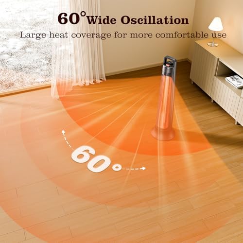 BIESQYA Outdoor Patio Heater with 60 Oscillating and IP65 Waterproof