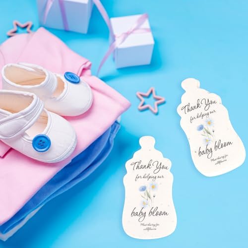 15pcs Blue Baby Bottles with Wildflower Seeds