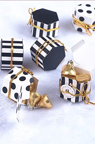 Aimto Black and White Favor Boxes - 50Pcs 2x2x1 Inch
