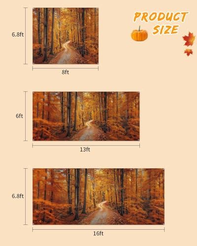 Autumn Forest Orange Leaves Garage Door Cover 7x8ft