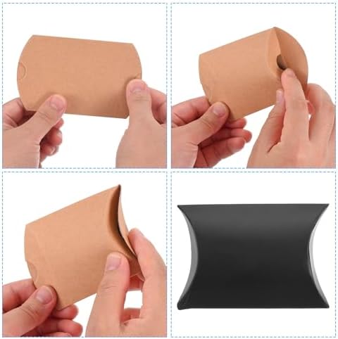 PATIKIL Black Paper Pillow Gift Boxes 100 Pcs