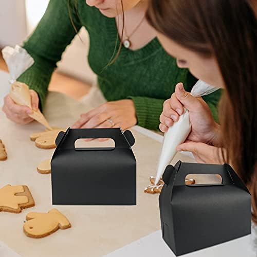 GUIFIER 25 Pack Black Gable Treat Boxes for Party Favors