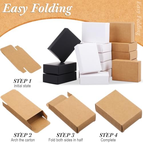 Gersoniel 100 Pcs Kraft Soap Boxes for Gifts and Party Favors
