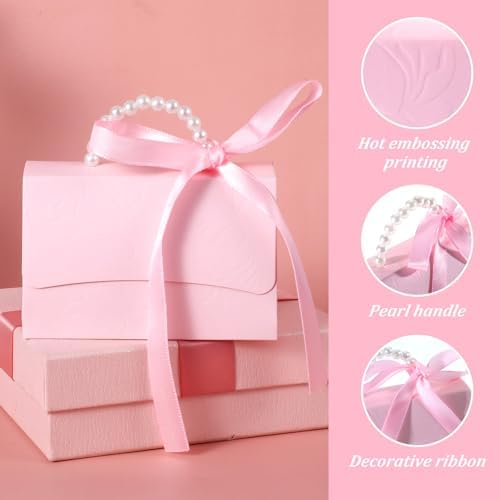 YBEATY 10 Pcs Pink Gift Boxes DIY Set for Bridesmaids
