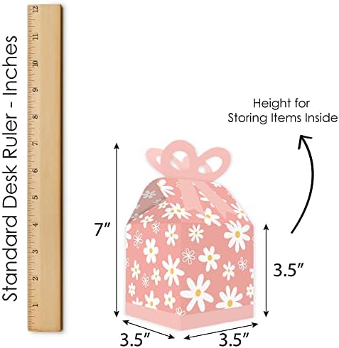 Pink Daisy Flowers Square Gift Boxes Set of 12