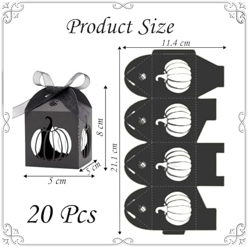 Ncozwo 20 Pcs Black Halloween Treat Boxes