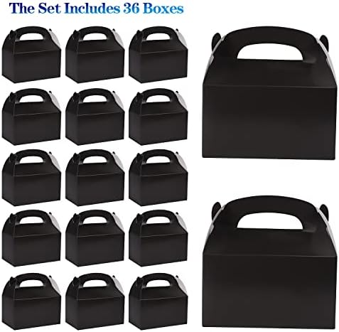 DjinnGlory 36 Pack Black Treat Boxes for Parties