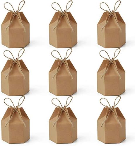 50 Pack Mini Paper Gift Boxes with Twine