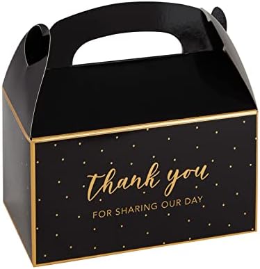 Sparkle and Bash Black Gold Party Favor Boxes 24-Pack