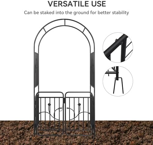 YITAHOME Metal Garden Arbor with Gate