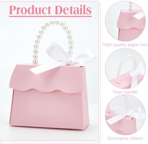 BENECREAT 16 Piece Pink Wedding Favor Box Kit