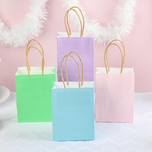 60 Pack Mini Rainbow Gift Bags with Handles