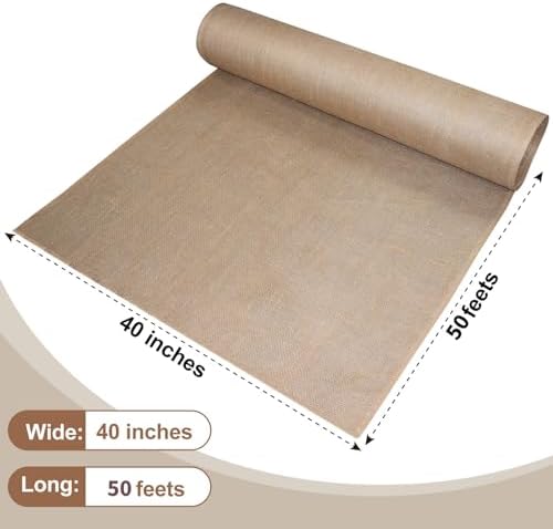 Tcevily Garden Burlap Roll 40x50 Feet Natural Jute