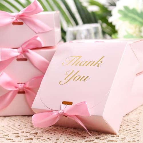 VGOODALL 20PCS Pink Gift Boxes with Bow Ribbons