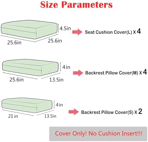 Sqodok Outdoor Cushion Covers 10PCS Set Camel
