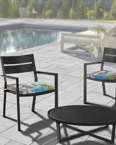 Hokiten Coastal Snowman Christmas Cushion Chair Cover Set of 4