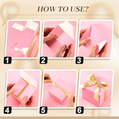 48 Pcs 2x2x2 Inch Mini Gift Boxes with Ribbon Set