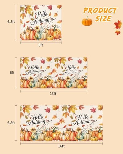 Fall Garage Door Banner 7x8 ft Hello Autumn Decor
