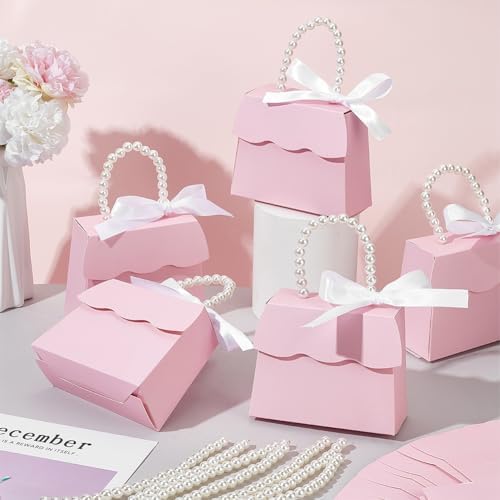 BENECREAT 16 Piece Pink Wedding Favor Box Kit