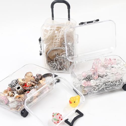 ASUNFO 6 Pcs Mini Suitcase Gift Boxes Black
