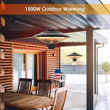 TRUSTECH 1500W Hanging Patio Heater with 3s Fast Heating and IP34 Waterproof