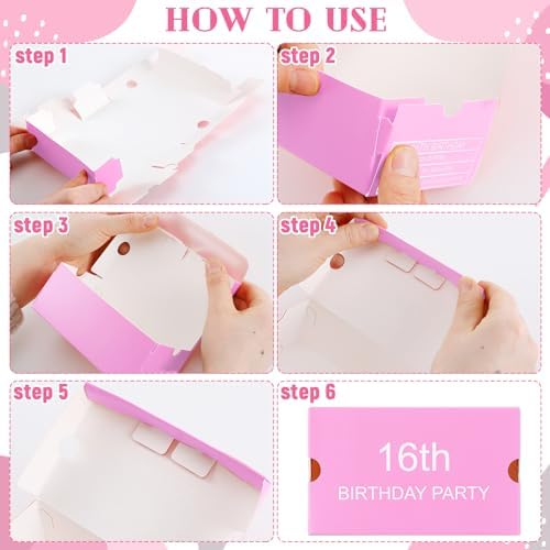 Gueevin 24 Pcs Mini Sneaker Gift Boxes Pink Party Decorations