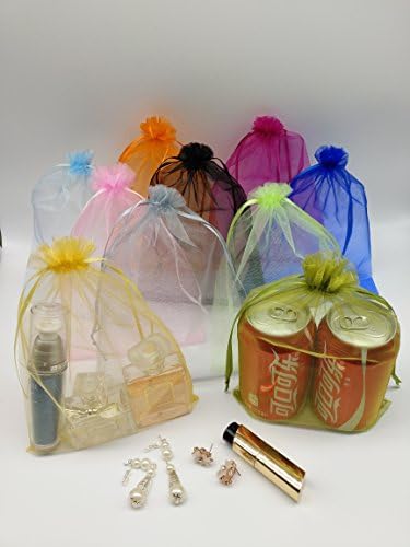 Ankirol 50pcs Large Sheer Organza Gift Bags Drawstring Pouches