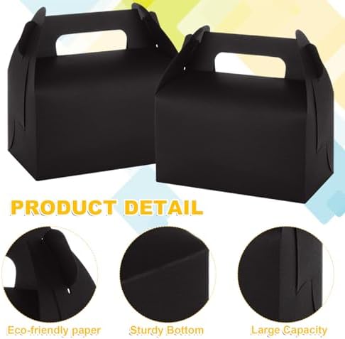 MUXHEL 50 Pcs Black Treat Boxes for Parties