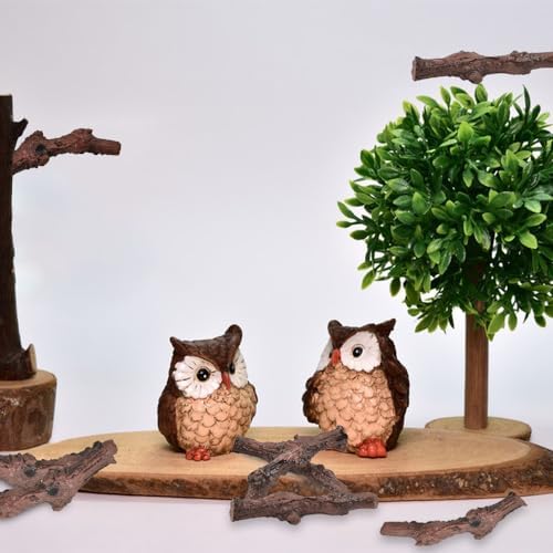 HUIANER 8pcs Mini Garden Stump Branches Decorations