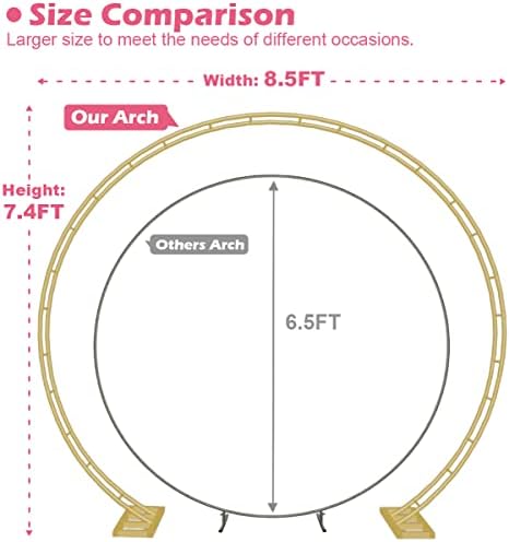 Queension Extra Large Metal Wedding Arch with Base
