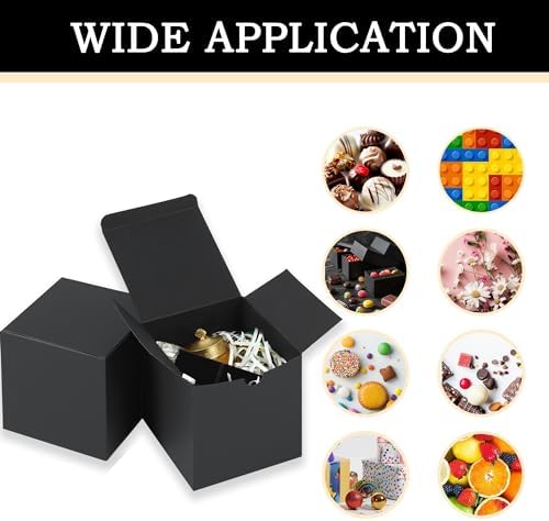 SHIPKEY 10 Pcs Black Cardboard Gift Boxes with Lids