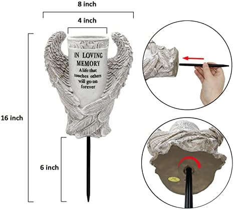 BAYN Angel Wings Vases for Cemetery Garden Decorations