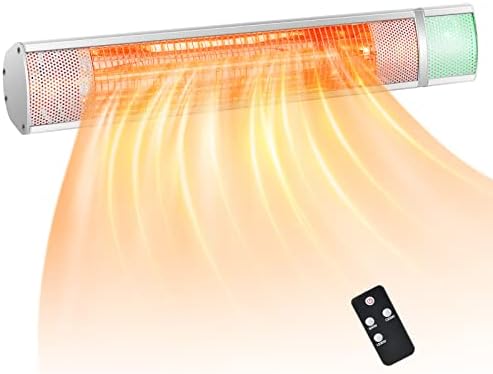 Tangkula 1500W Wall Mounted Patio Heater with Remote Control and 3 Power Settings