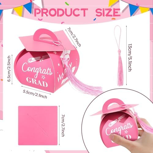Glavatrix 40 Pcs Graduation Cap Gift Box with Tassel