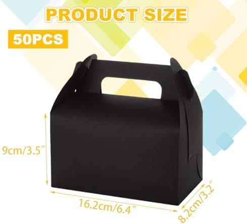 MUXHEL 50 Pcs Black Treat Boxes for Parties