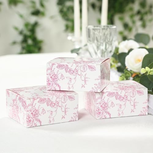 Efavormart 25 Pack Matte Pink White Gift Boxes