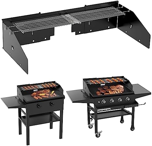 Universal Wind Guard and Warming Rack Set for Griddle 28-36 Inches