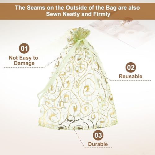 MECCANIXITY Organza Bags 100Pcs 51x71 Inch Candy Mesh Gift Bags